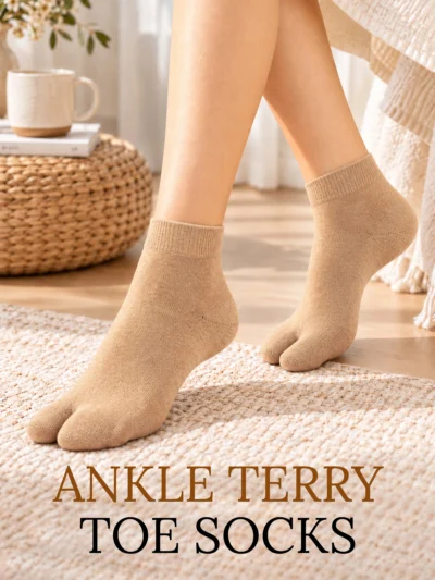 Women Ankle Terry Toe Socks (Pack of 5)