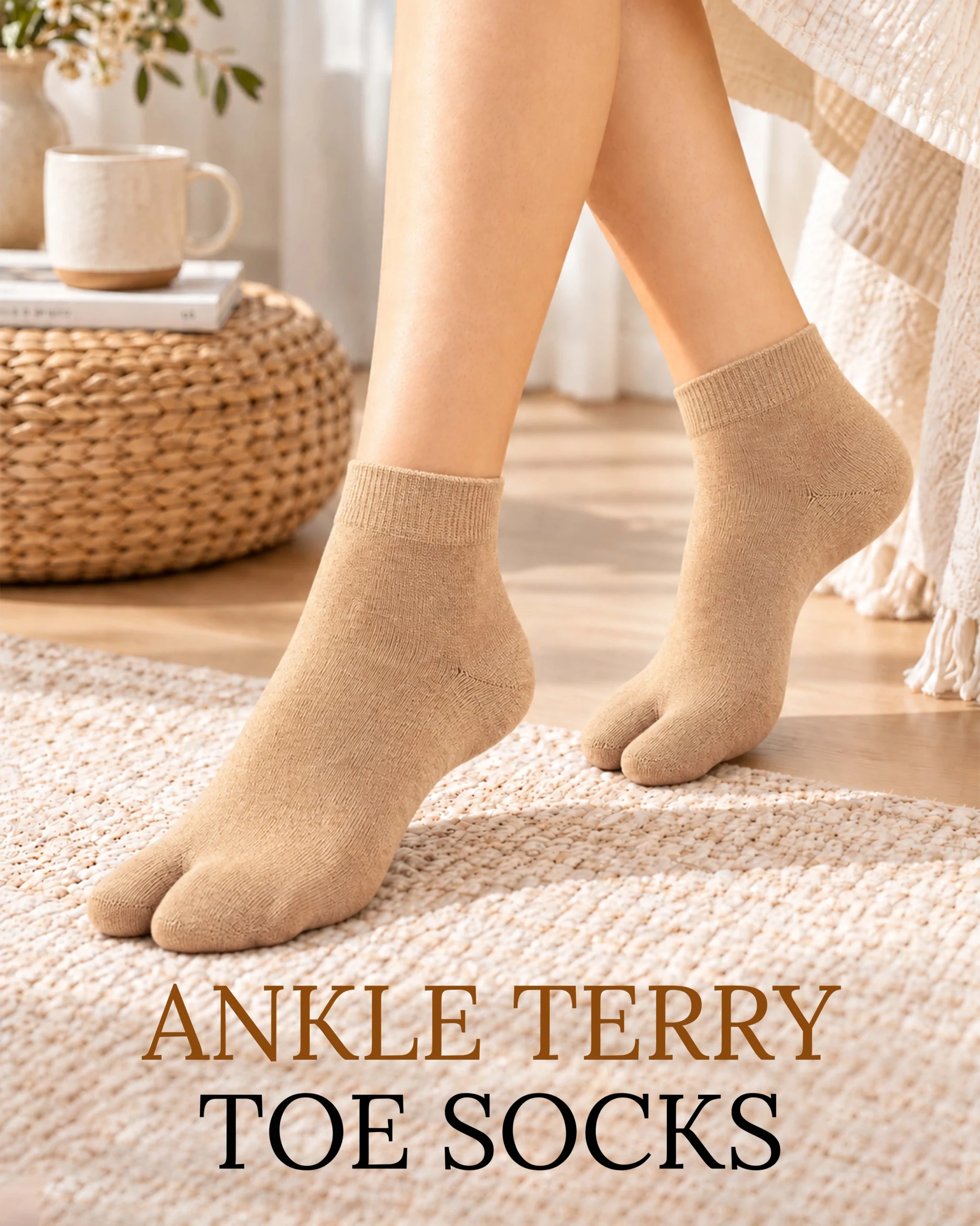 Women Ankle Terry Toe Socks (Pack of 5)