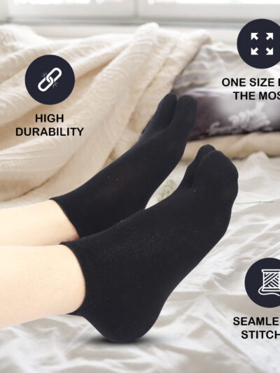 Ankle Socks – Solid Color Toe Socks (Pack Of 5)