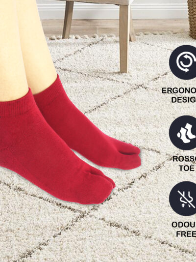 Women Ankle Terry Toe Socks (Pack of 5)
