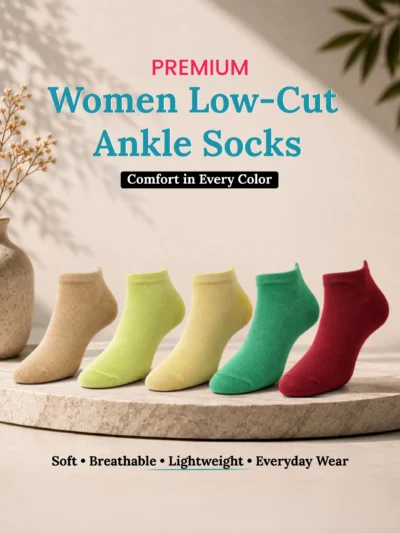 Women Low Cut Ankle Socks (Pack of 5)