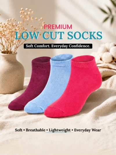 Women Low Cut Ankle Socks (pack of 3)