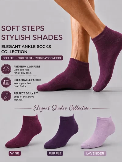 Women Low Cut Ankle Socks (pack of 3)