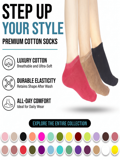 Women Low Cut Ankle Socks (Pack of 5)